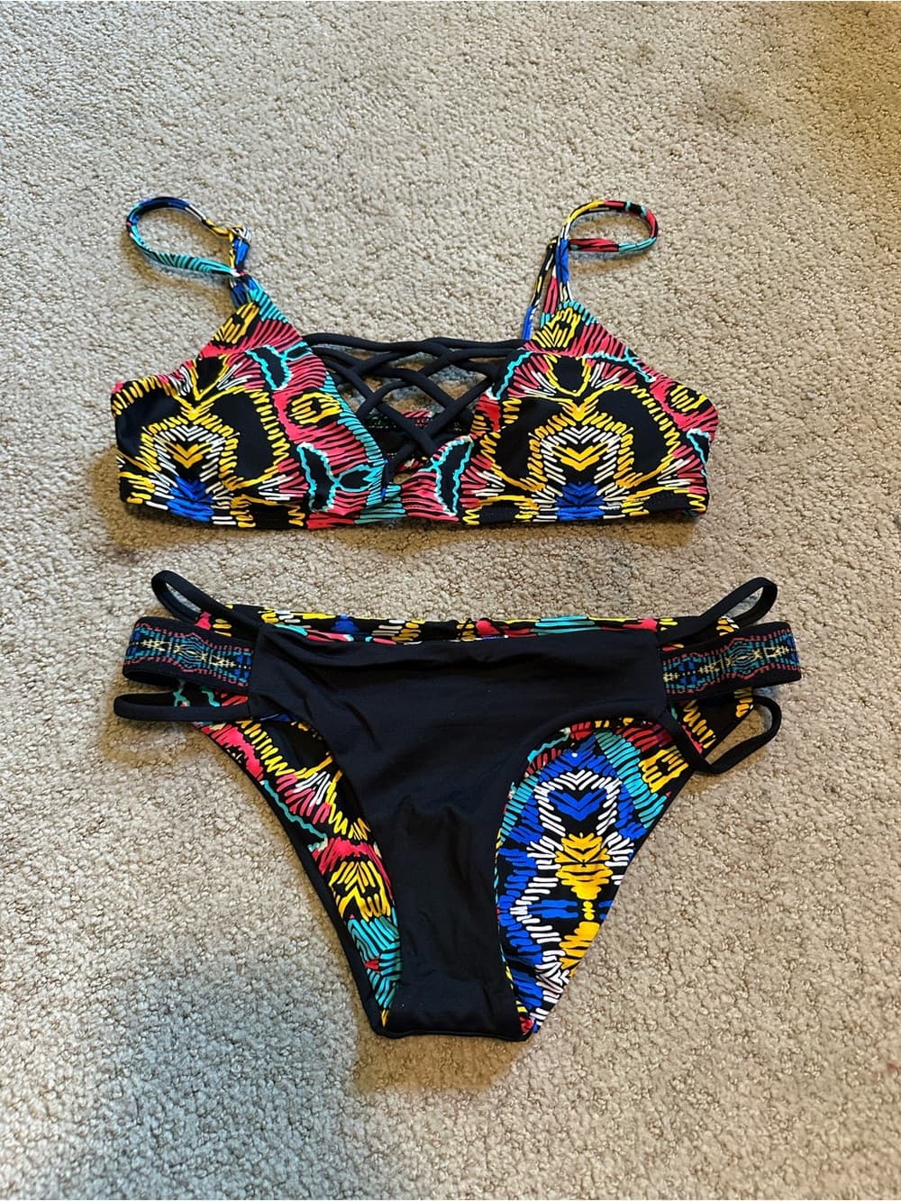 NWOT L*Space Jaime bikini set Moroccan Dream extra small