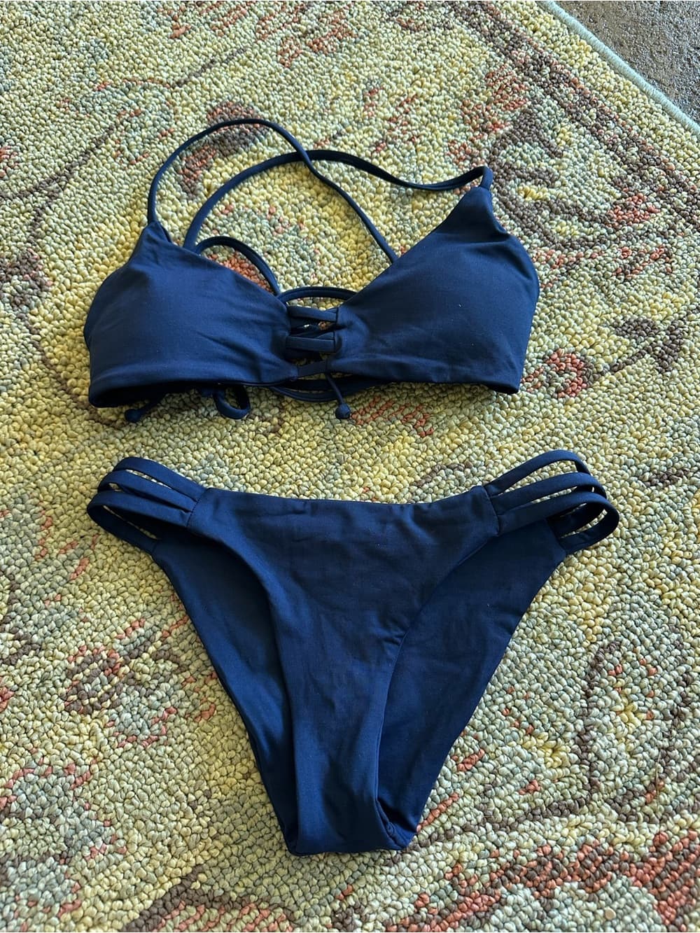 NWOT L*Space bikini set navy extra small