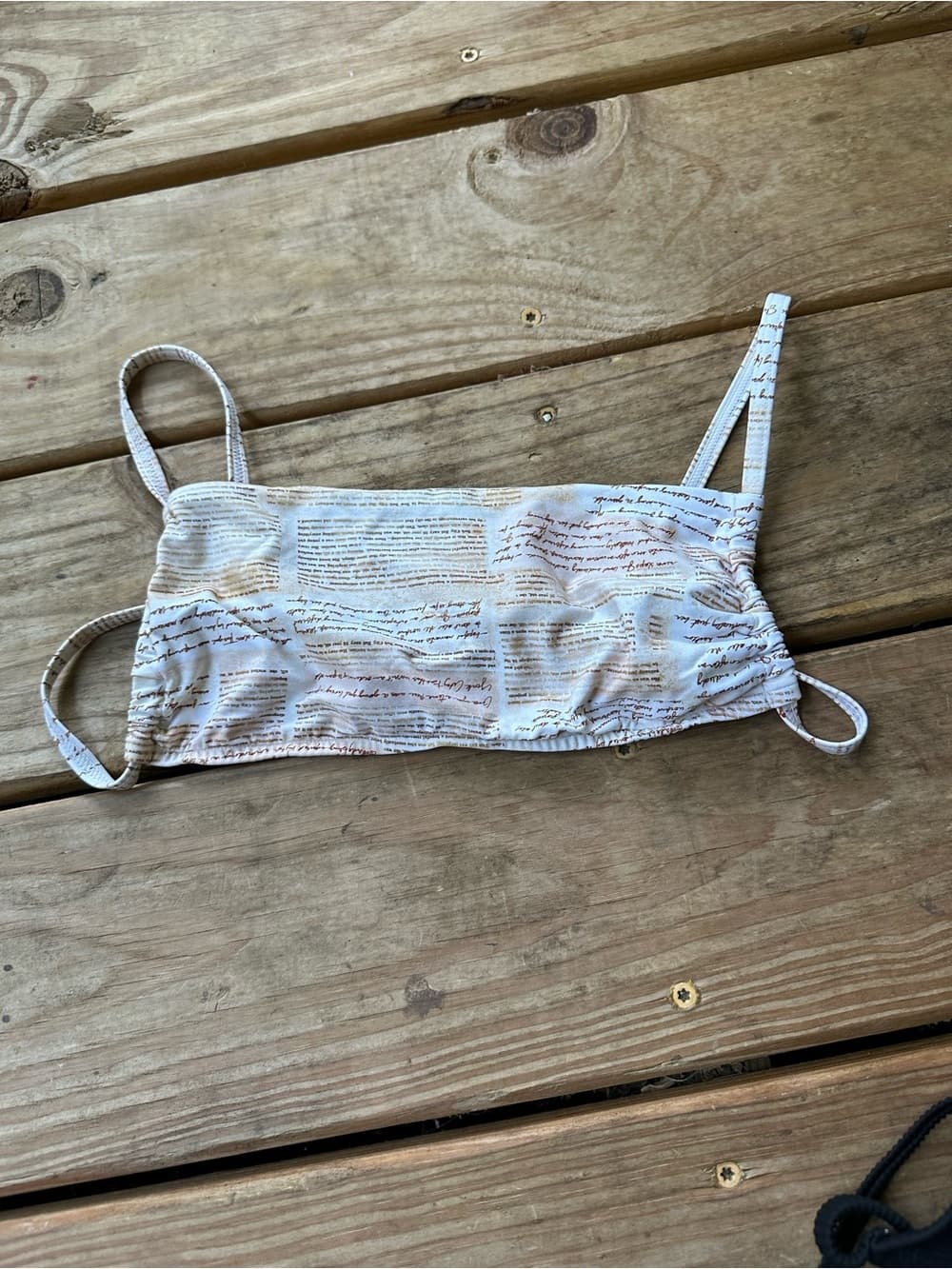 WeWoreWhat Leigh handwriting print bikini top xs