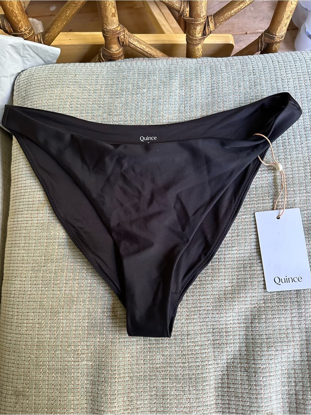 NWT Quince low ride bikini bottoms black
