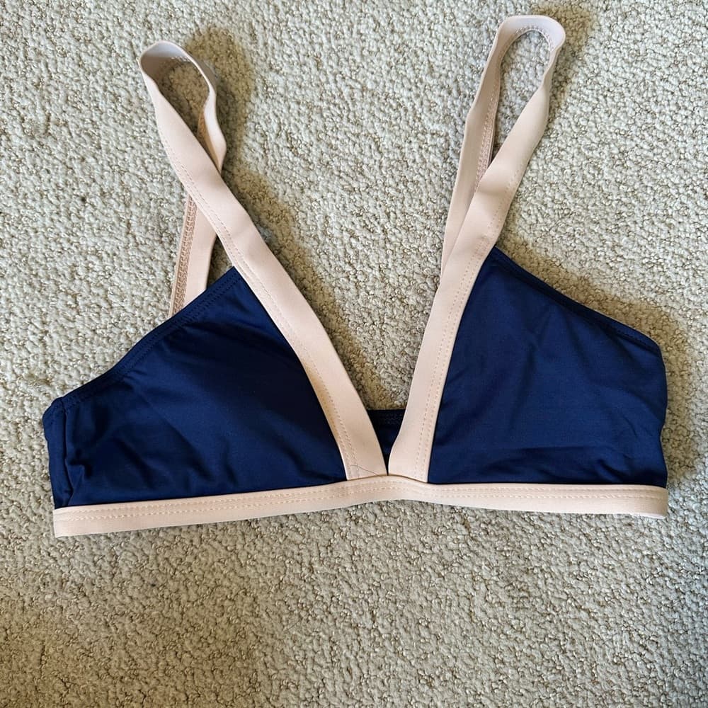 NWOT L*Space Farrah bikini top navy cream