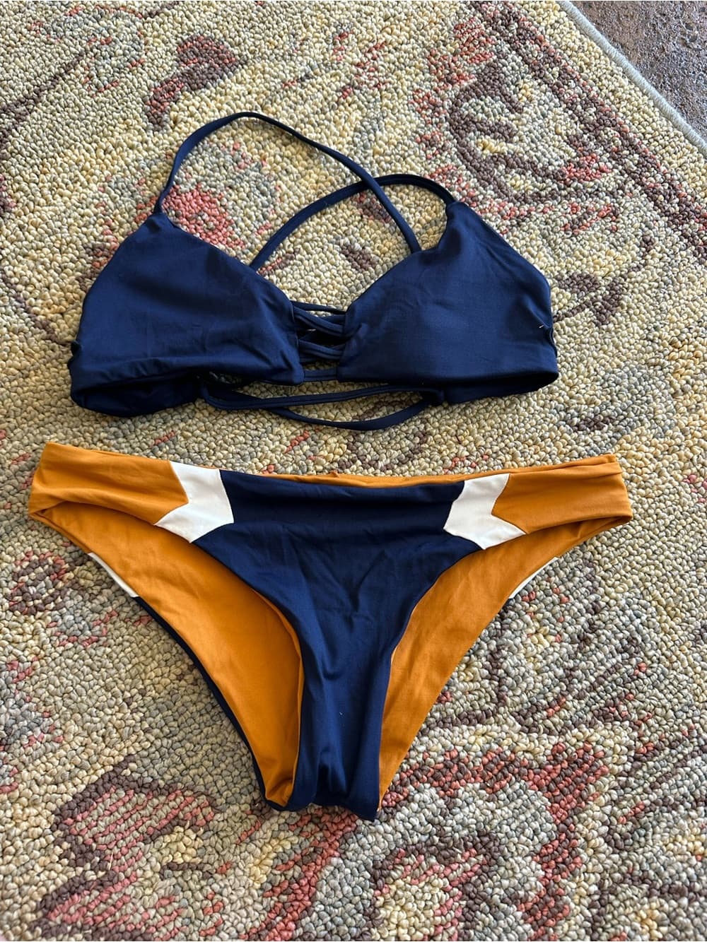 NWOT L*Space Mia bikini set navy extra small