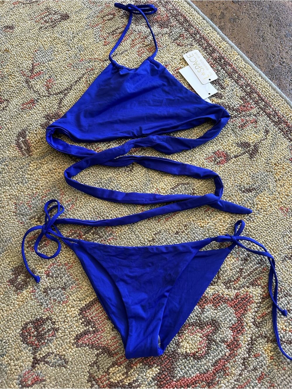 NWT L*Space Lizzie bikini set sapphire extra small