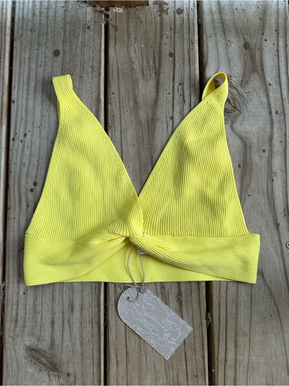 NWT Meshki Kaesha crop top yellow medium