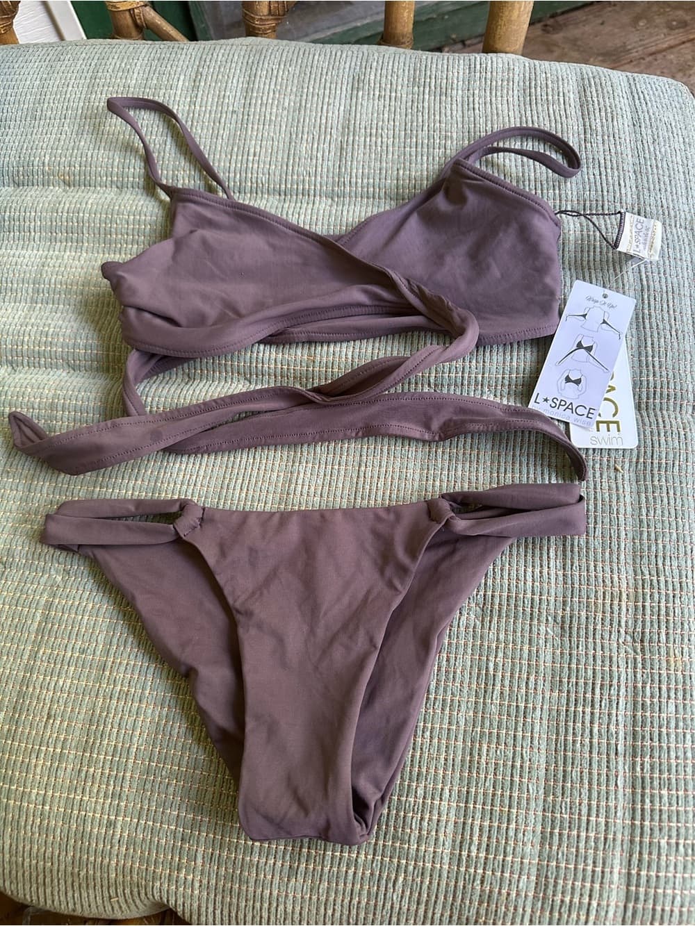 NWT L*Space Chloe bikini set grey extra small
