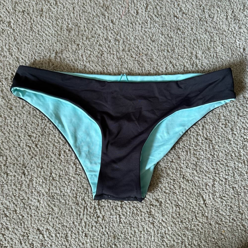 NWOT L*Space reversible bikini bottoms charcoal seafoam