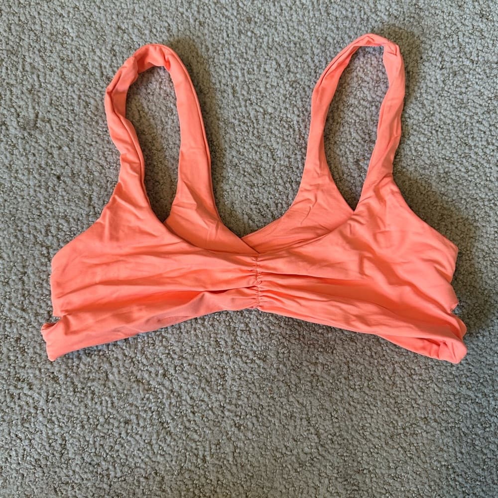 NWOT l*Space criss cross back bikini top electric coral