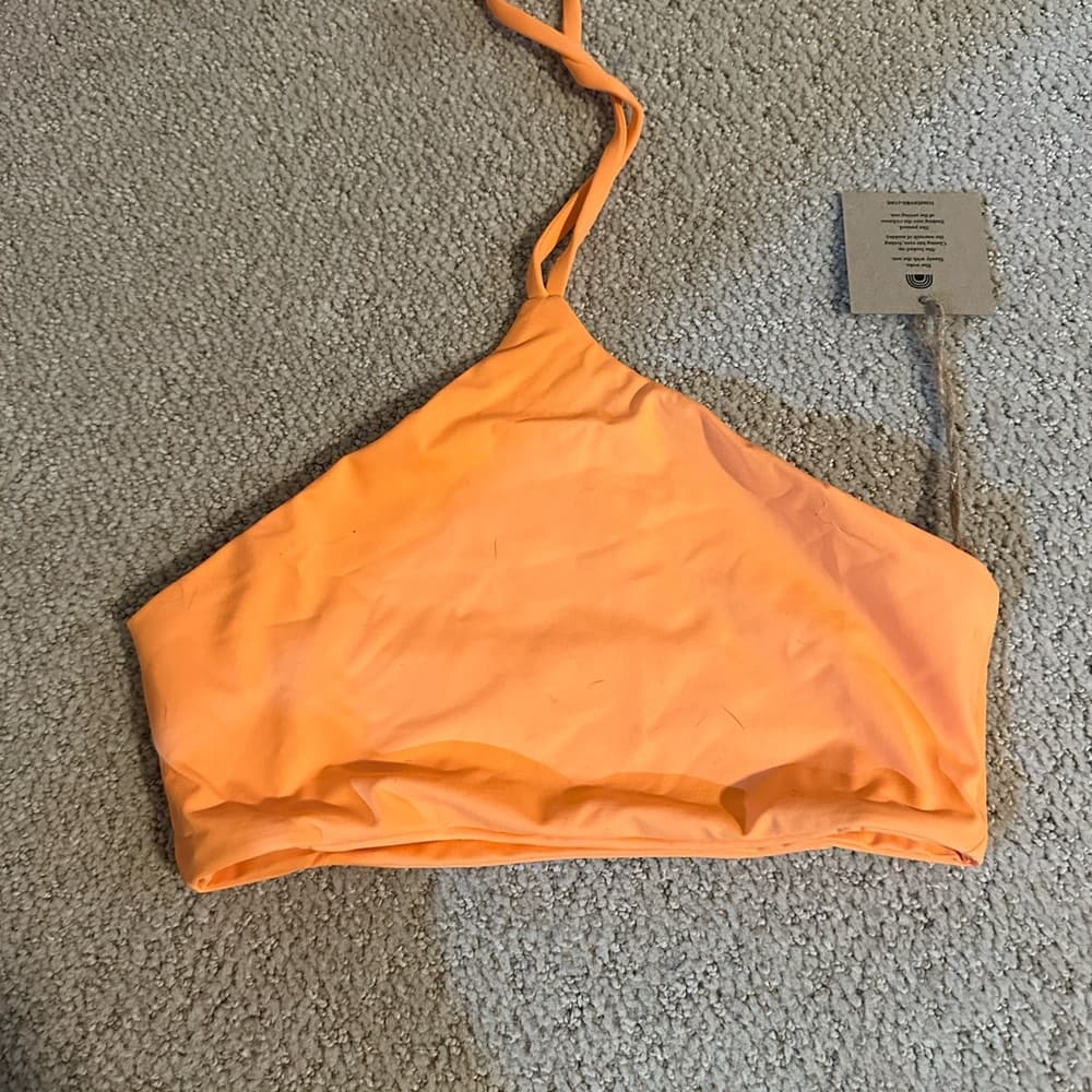 NWT Free People x toast apex bikini top nectarine