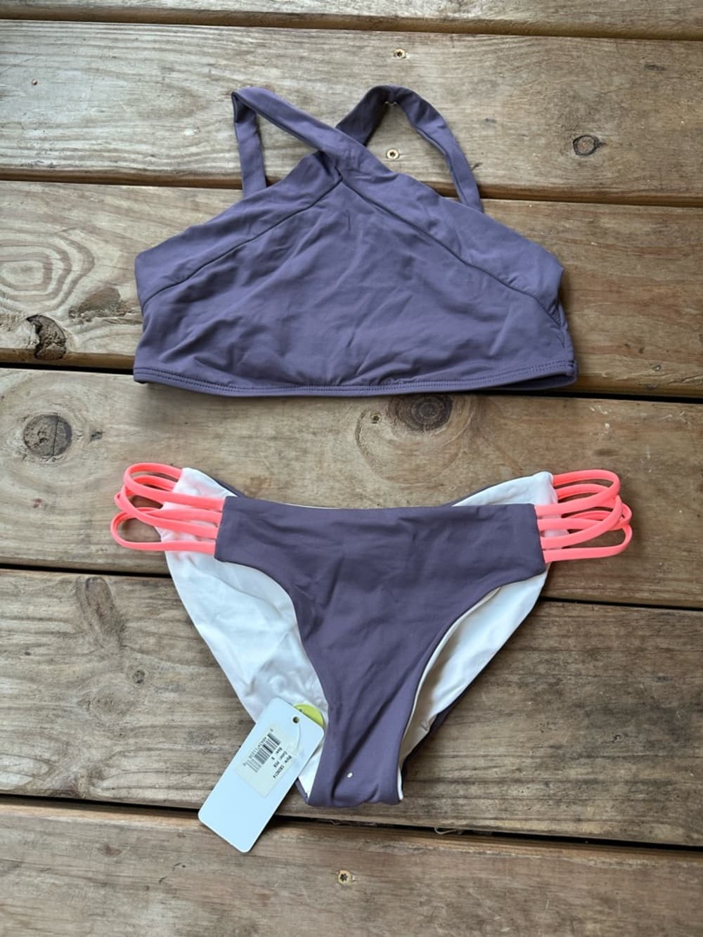 NWT L*Space Low Down bikini set grey pink