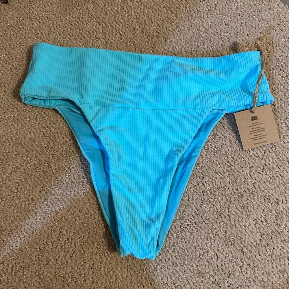 NWT Toast x Free People banded bikini bottoms turquoise