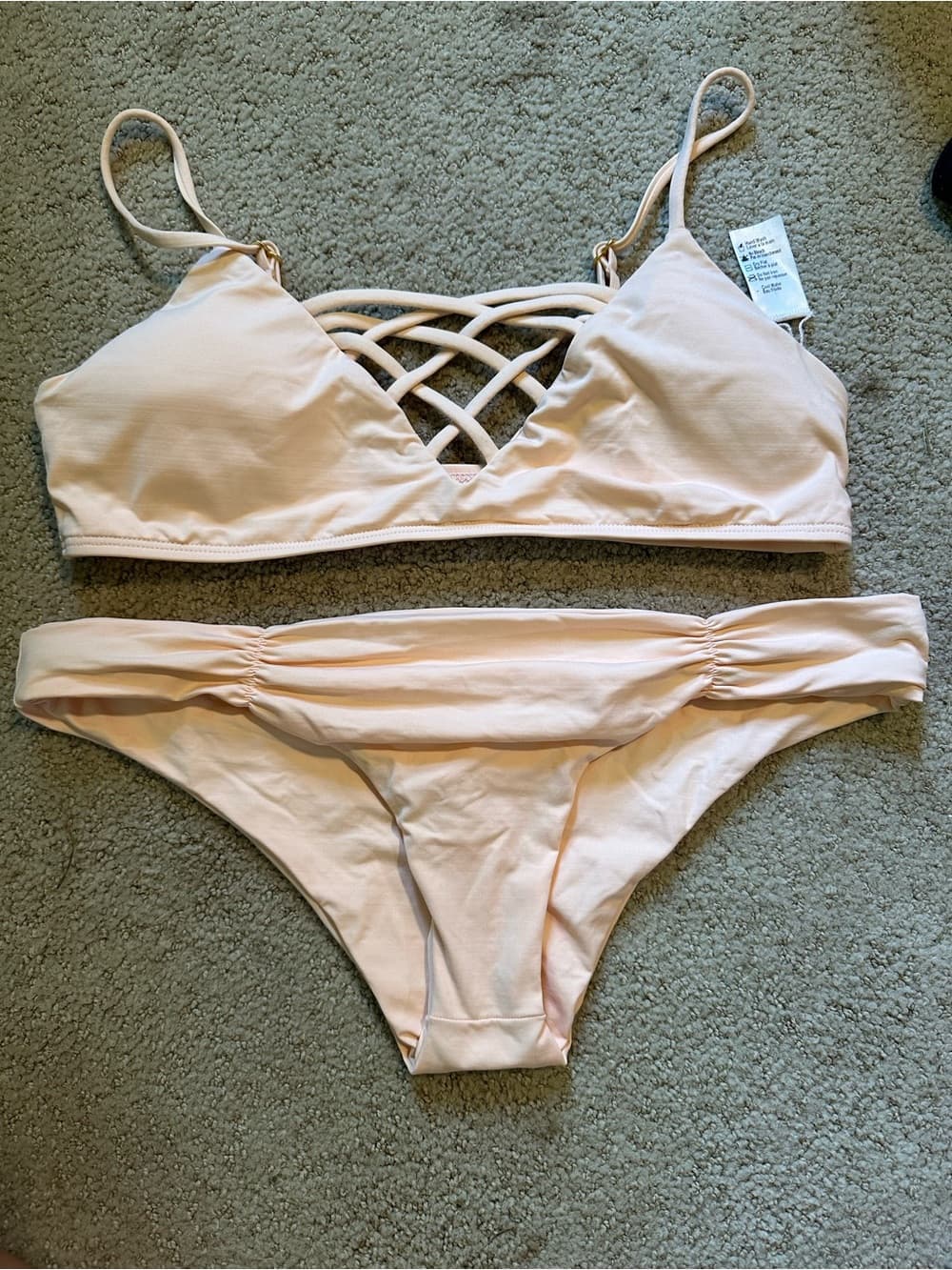 NWOT L*Space Jaimie Monique bikini set peach large
