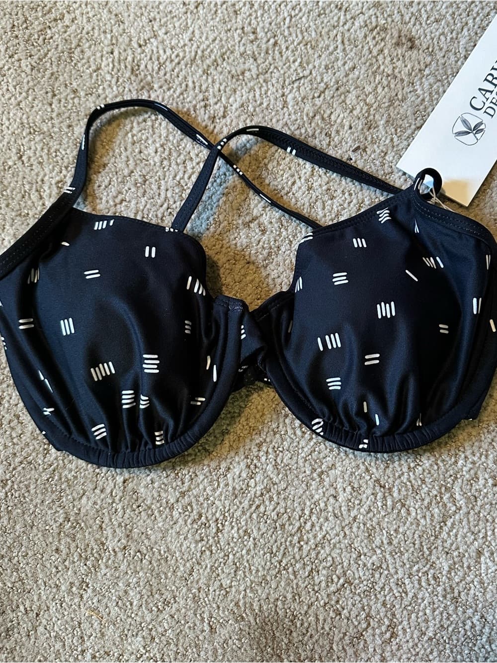 NWT Carve Designs Olivia Dash bikini top D cup