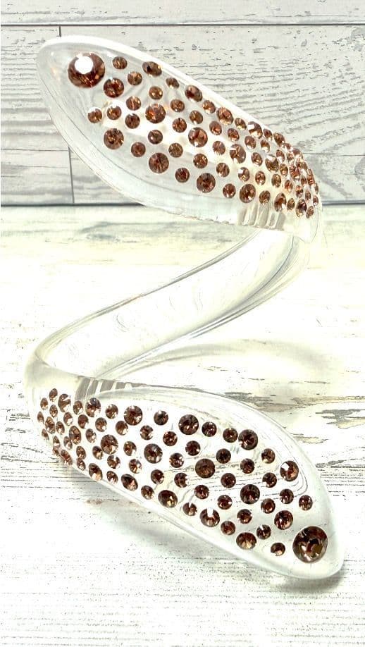 1H. NWT Clear Lucite Swarovski Crystal Serpent Armband/Bracelet
