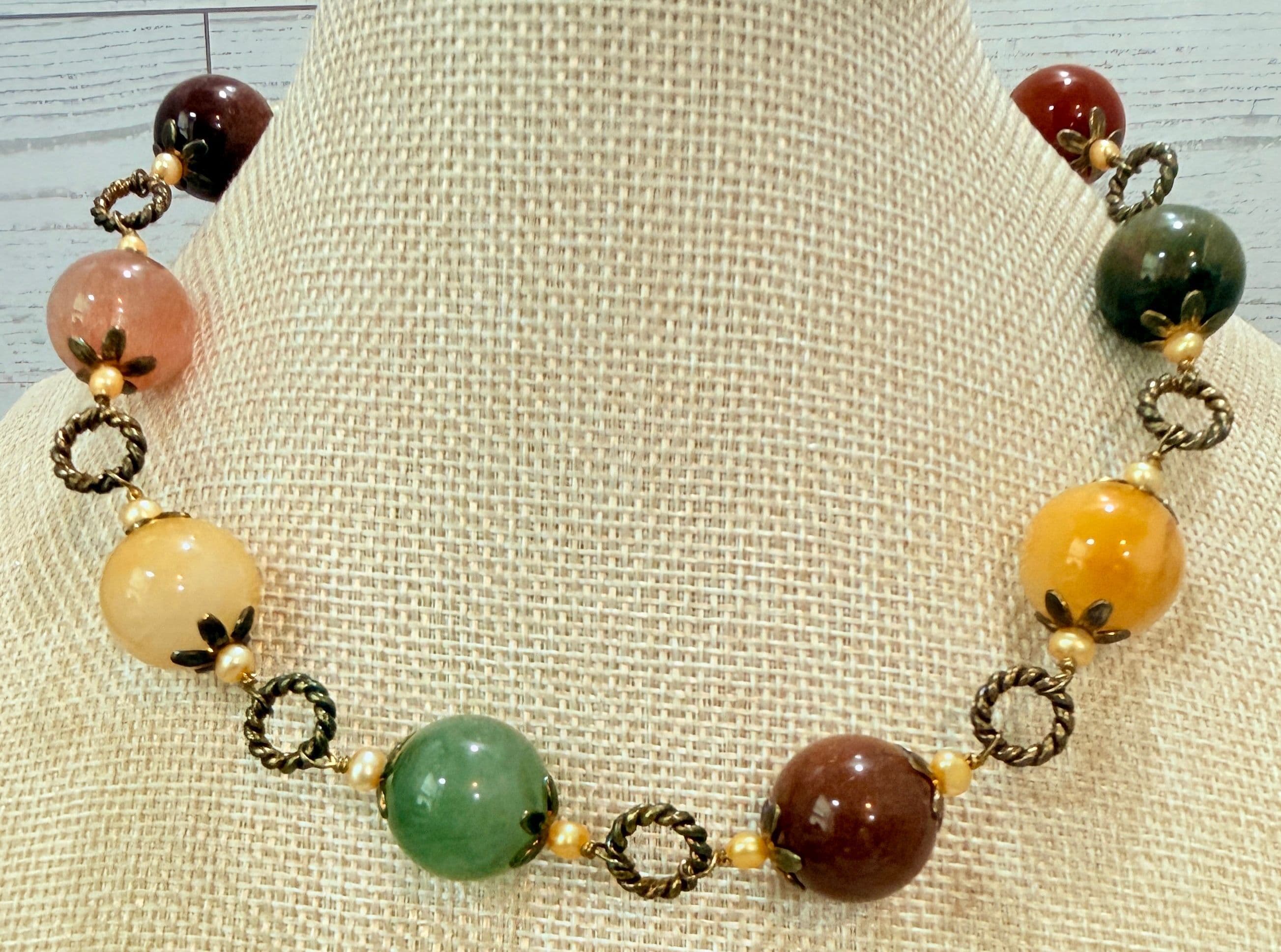 4K. 1990s Luisa Della Salda Stone Necklace