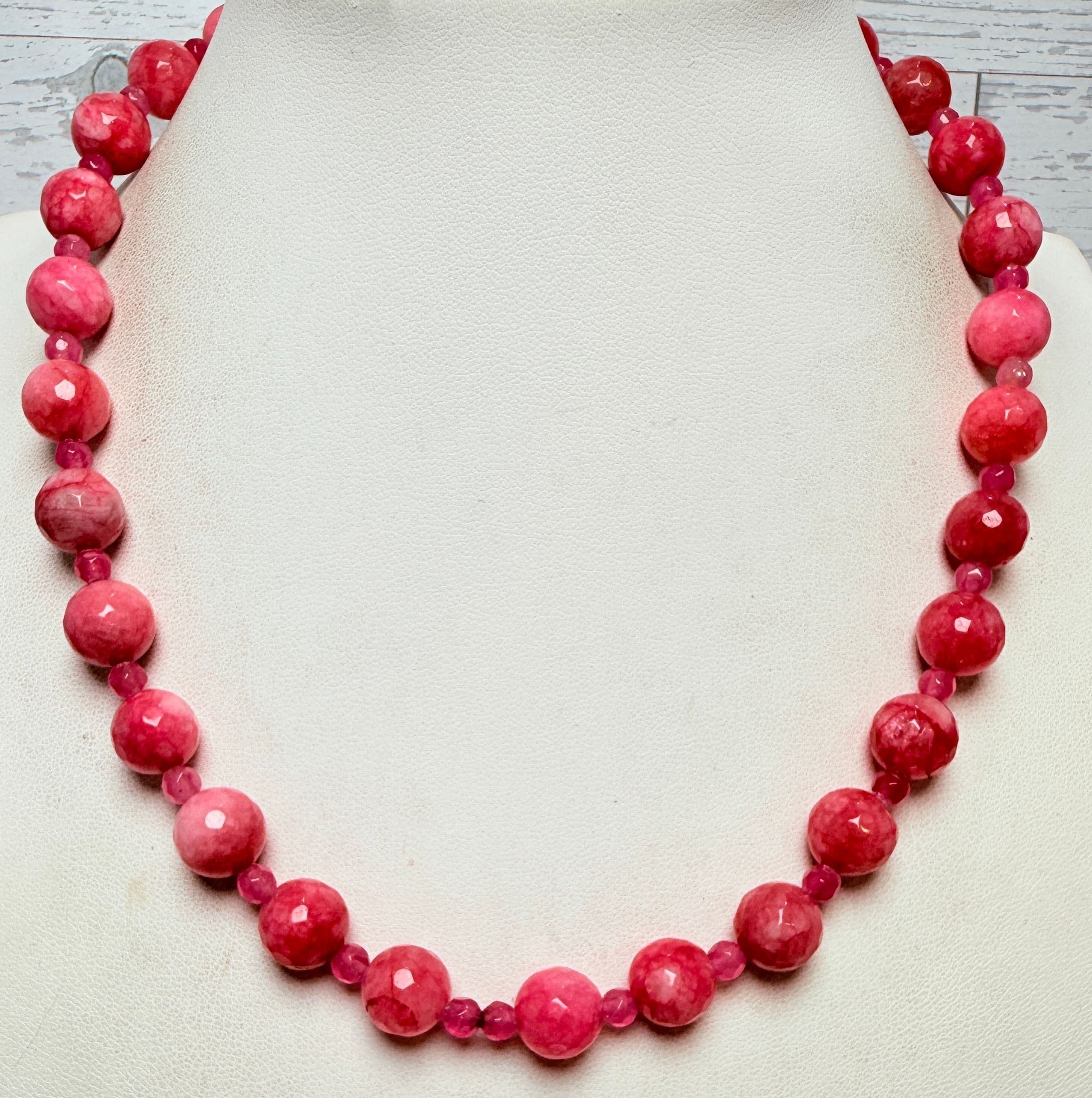 4J. Faceted Strawberry Quartz Necklace
