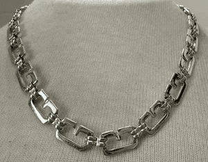 2X. 1980s Givenchy Logo G-Links Necklace