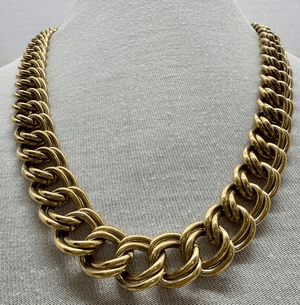 4A. 1980s Givenchy Double Chain Link Necklace 11.5"