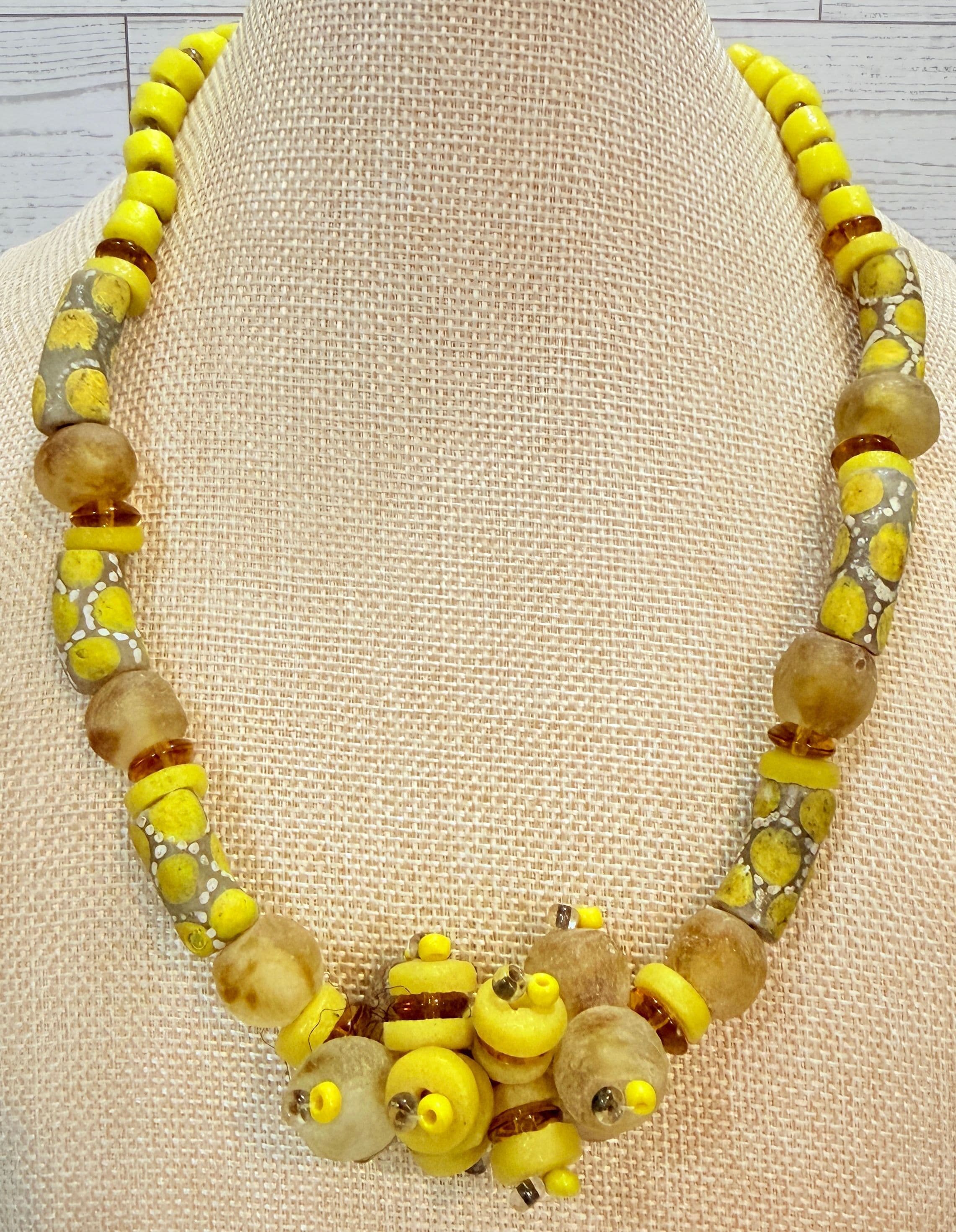 6Q. 1900s Hand Painted African Trade Beads