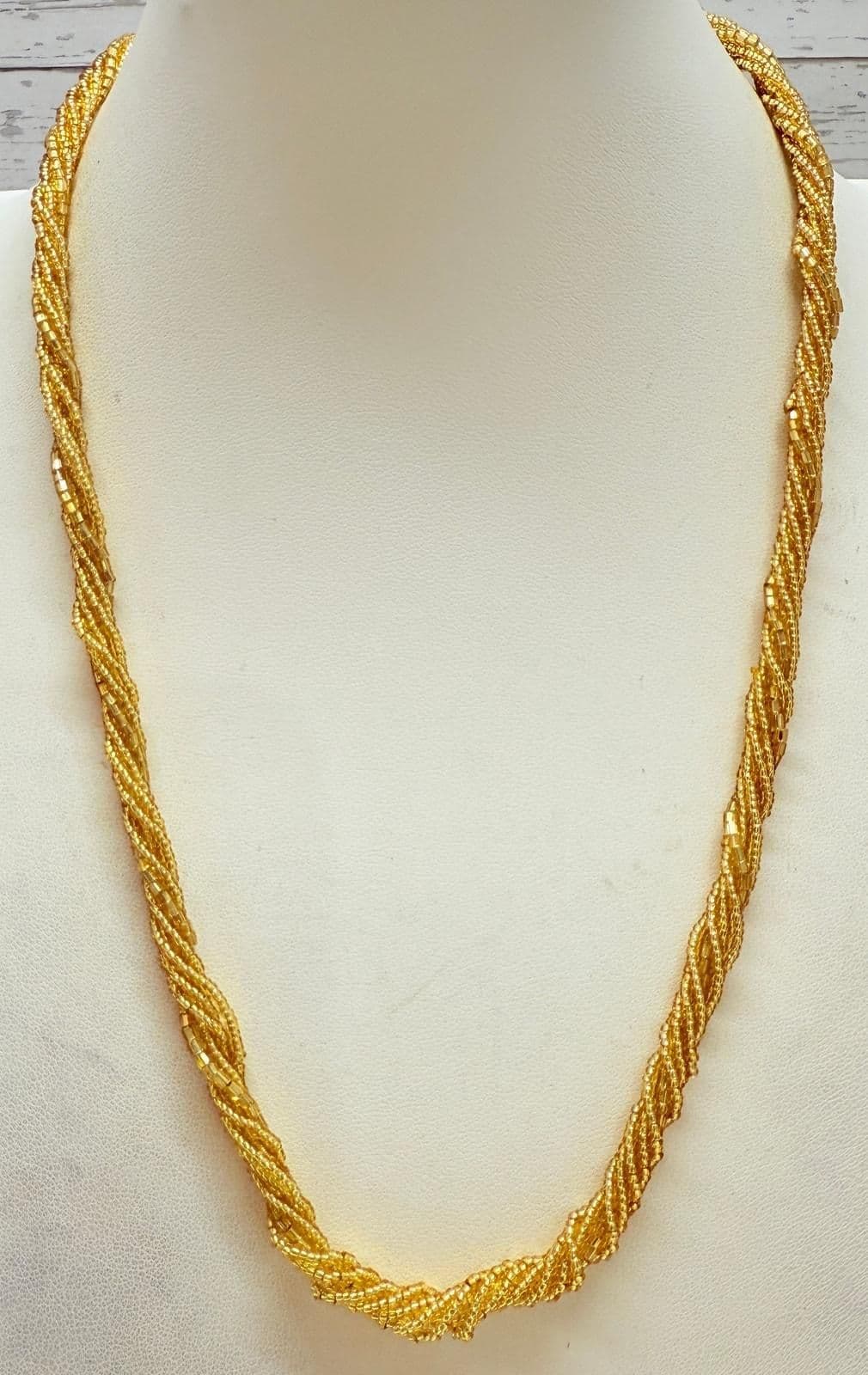 3L. NWOT Italian Murano Glass Gold Tone Beaded Chain Necklace