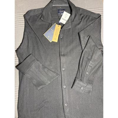 NWT Marc Ashers Style MAKL-013 Black Long Sleeve Textured Size Medium MSRP $89