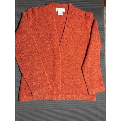 Doncaster Orange Cardigan Sweater Size S/Medium