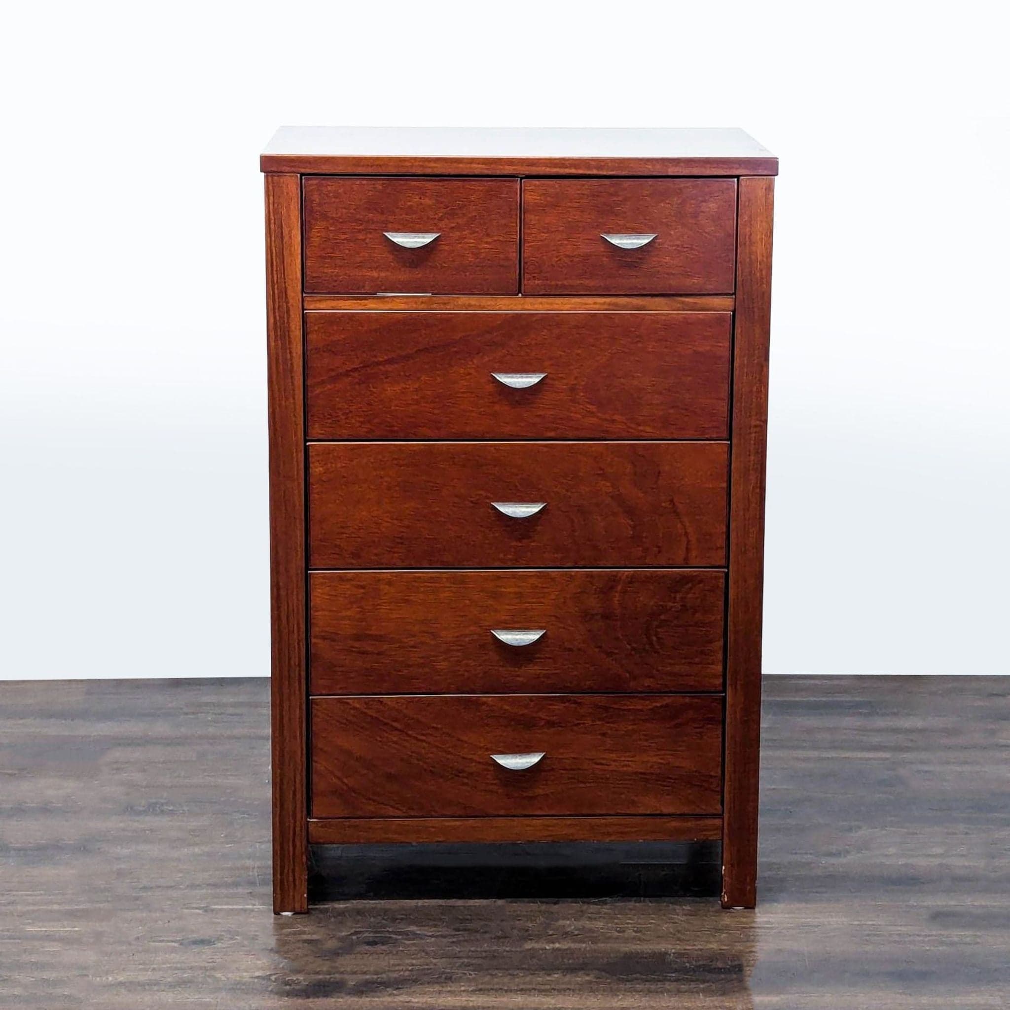 Ligna Furniture 6-Drawer Wooden Dresser - Classic Brown Storage Chest