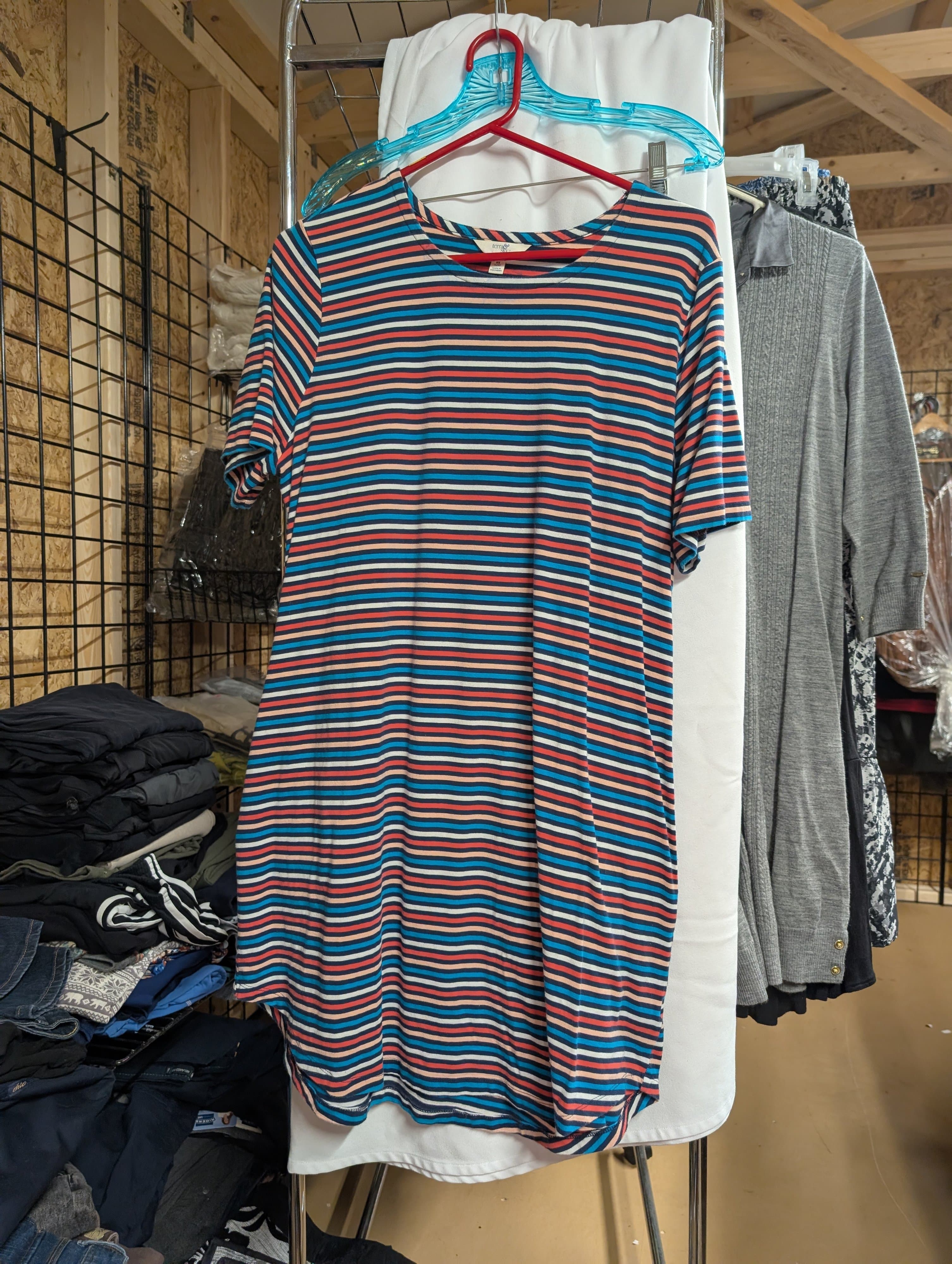 Lularoe Striped Short Sleeve Dress Size 0X
