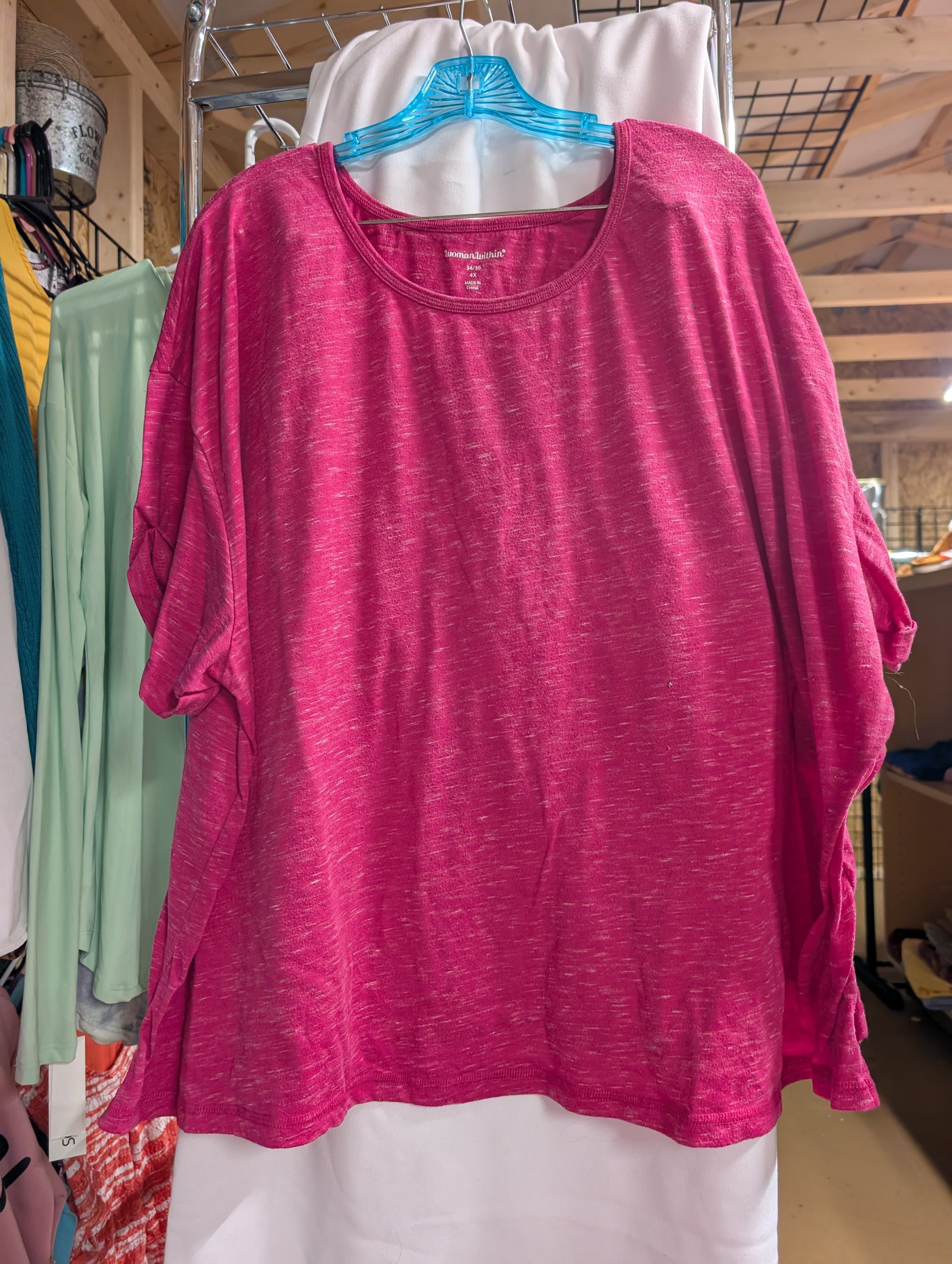 Woman Within Pink Long Sleeve Top 4X