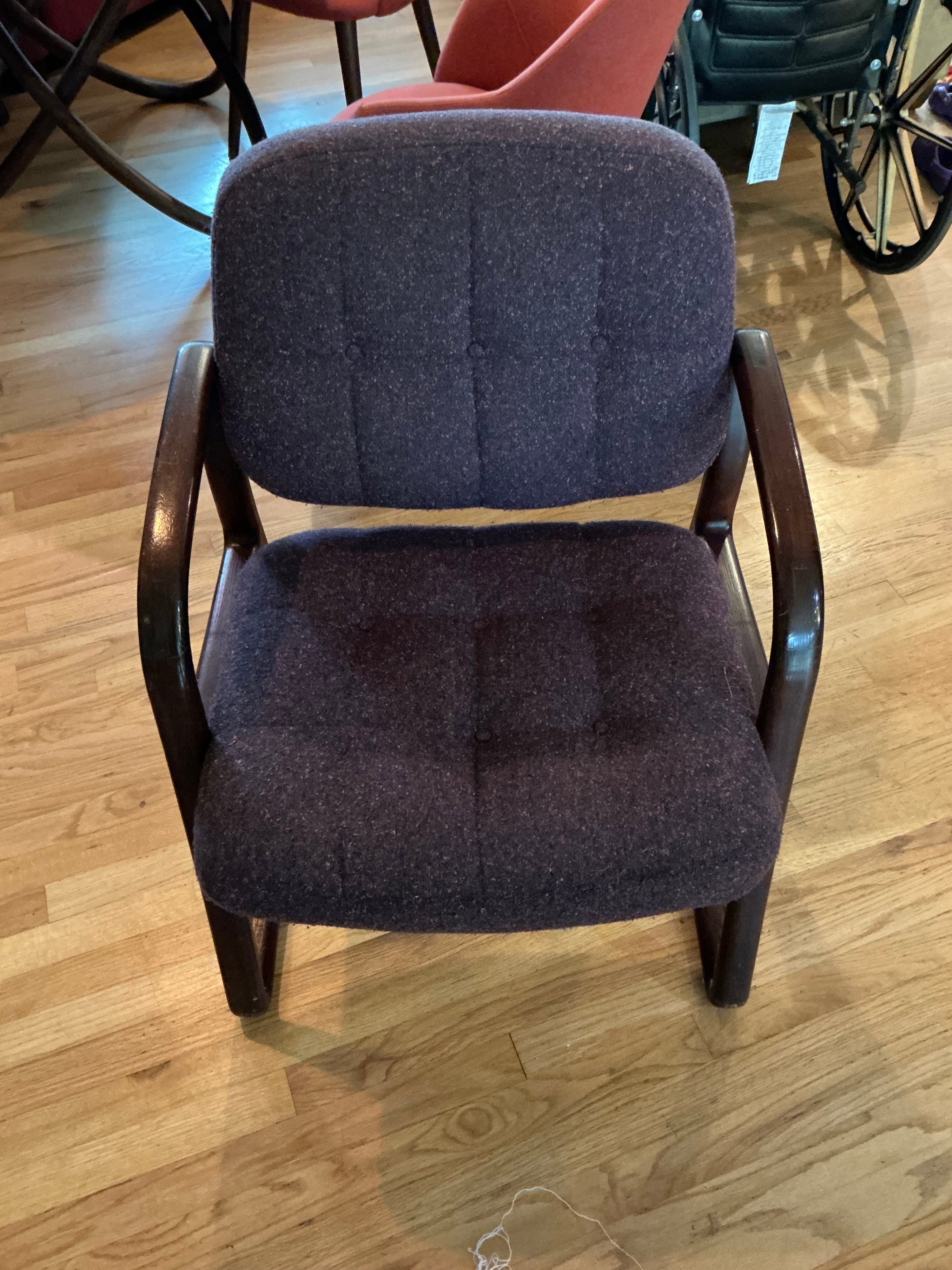 Mid-Century Modern Upholstered Armchair with Wooden Frame