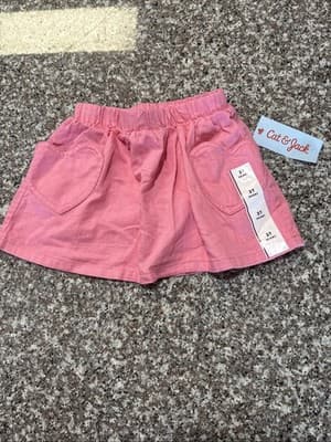 CAT & JACK Girls Skort Pink W/Heart Pockets Size 3T