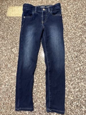 Cat And Jack Girls Straight Leg Stretch Jeans Blue Size 5T Waist Comfy