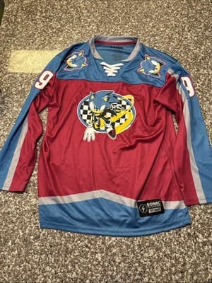 Boys Sonic the Hedgehog Hockey Jersey Sega Sonic Graphic Boys XL - NEW