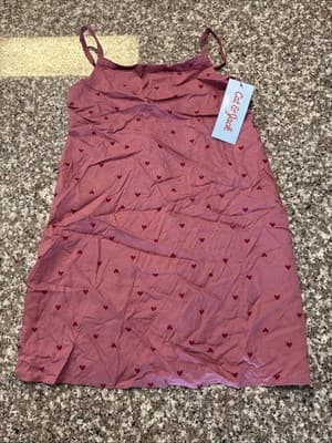 NWT Cat & Jack Girls Pink Heart Print Sundress XS 4/5 Sleeveless Summer Dress