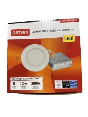 Ostwin LED Mini-Panel Round Ceiling Light With Junction Box 6” LMP-JBR Series