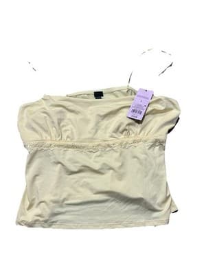 NWT Wild Fable Light Yellow Lace Trim Cami Top - Soft Coquette Boho Bodice Small