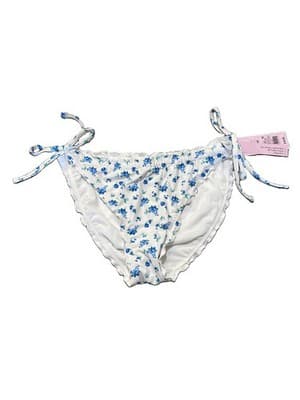 Wild Fable Blue Floral Ruffle Side Tie Bikini Bottom - Large - NEW with TAGS