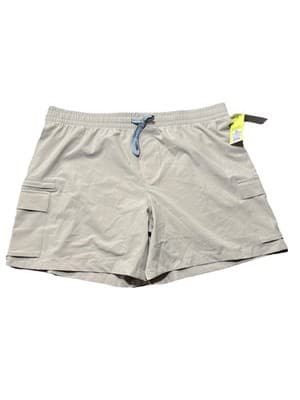 All in Motion Men's 7” Cargo Shorts, Gray/beige, UPF, 2 Way Stretch, XXL, New