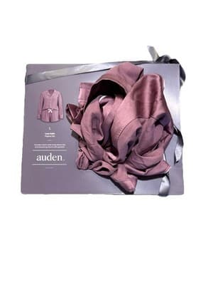 Boxed Pajamas Luxe Purple Satin Longsleeve/shorts By AUDEN - Large