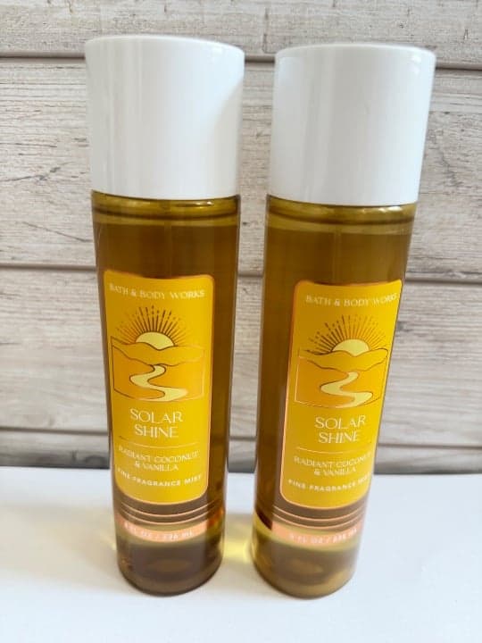 Bath and Body Works Set of 2 Solar Shine Fine Fragrance Mist NEW