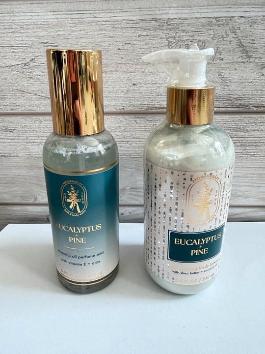 Bath and Body Works NEW Set of 2 Eucalyptus Pine Perfume Mist and Lotion