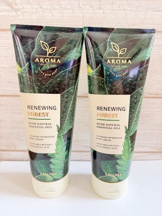Bath and Body Works Set of 2 NEW Aromatherapy Renewing Forest Cream Lotion
