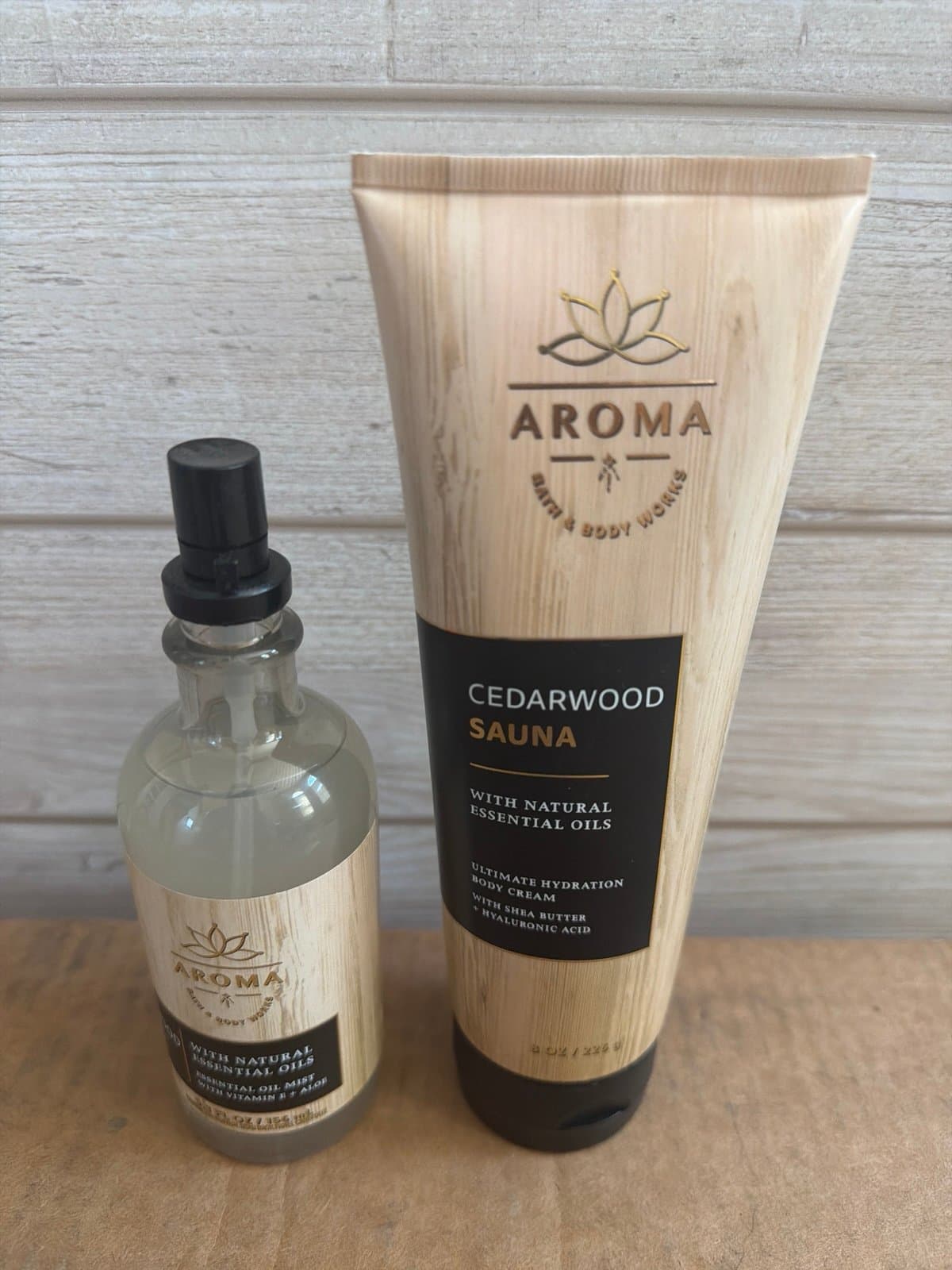 Bath and Body Works Cedarwood Sauna Hydration Cream lotion & Essential Oil Mist