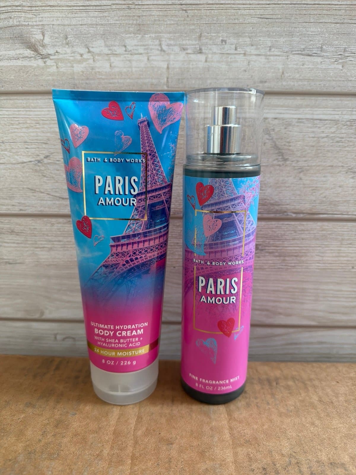 Bath and Body Works NEW Paris Amour Cream Lotion Fine Fragrance Body Mist Set
