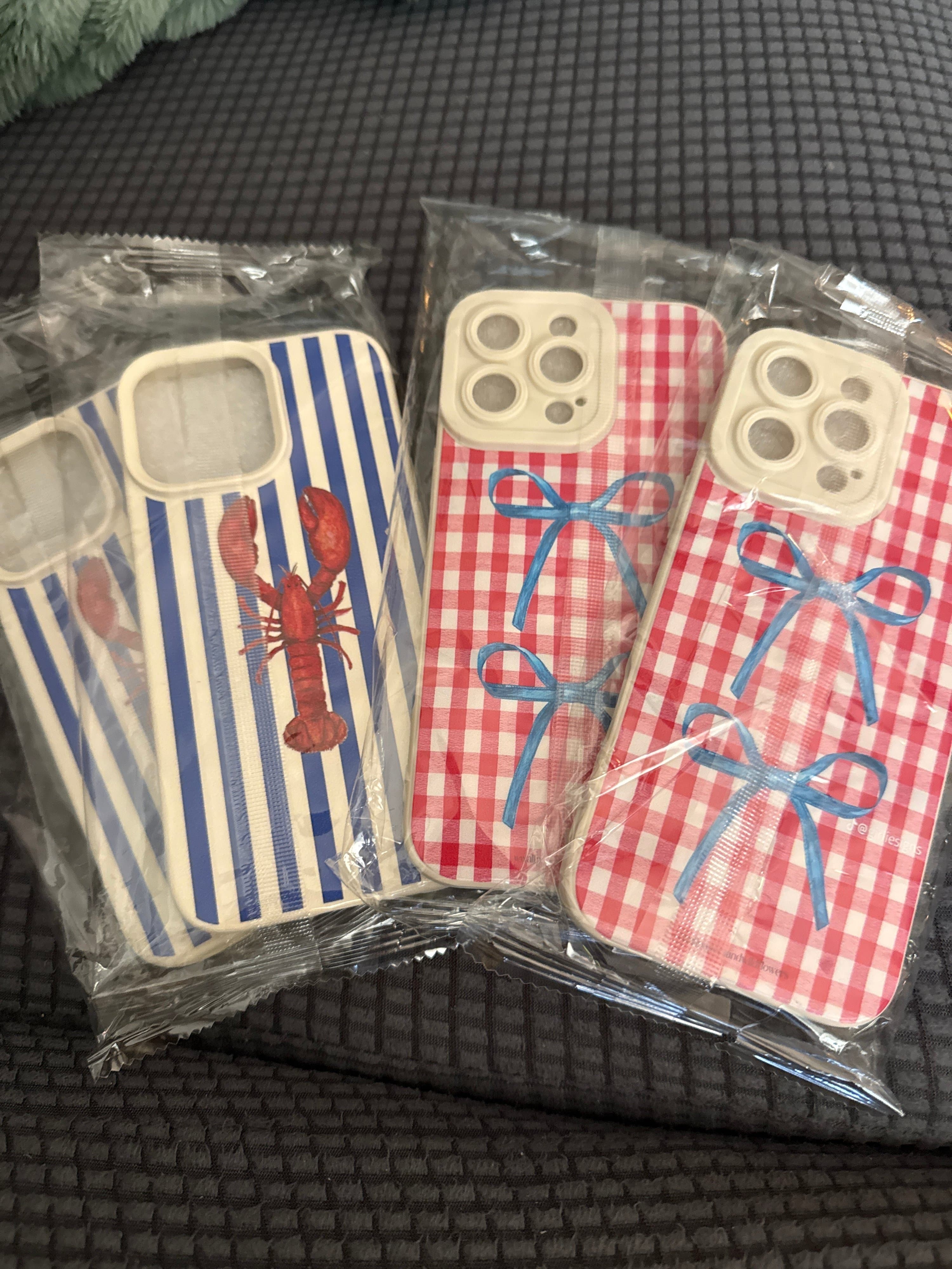 iPhone 16 Pro Max Cases Nautical and Gingham Design