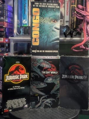 Michael Creighton VHS Lot Congo, Jurassic Park, Lost World S.E. And J.P. 3