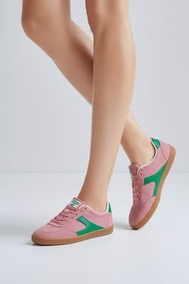 No Boundaries Pink and Green Casual Sport Sneakers Women's Size 7