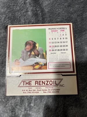 This is a 1998 "Monkey Shines" promotional calendar from The RenzOil Inc.