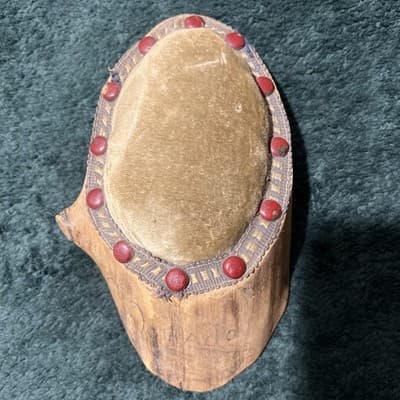 Vintage Wood Pincushion Handmade in Colorado. 6 Inches In Diameter