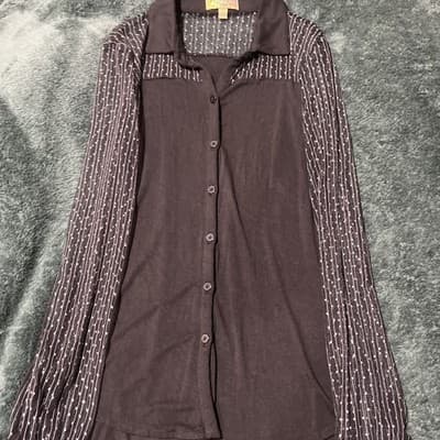Ladies Princess Vera Wang Long Sleeve Blouse With Removable Cami Black Sz. S