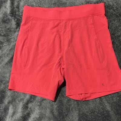 Kyodan Women's Medium Floral Print Athletic Workout Shorts Elastic Waist